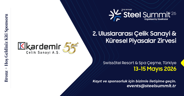 SteelSummit 2026’da Bronz ve Hoş Geldiniz Kiti Sponsoru: Kardemir Çelik Sanayi A.Ş.